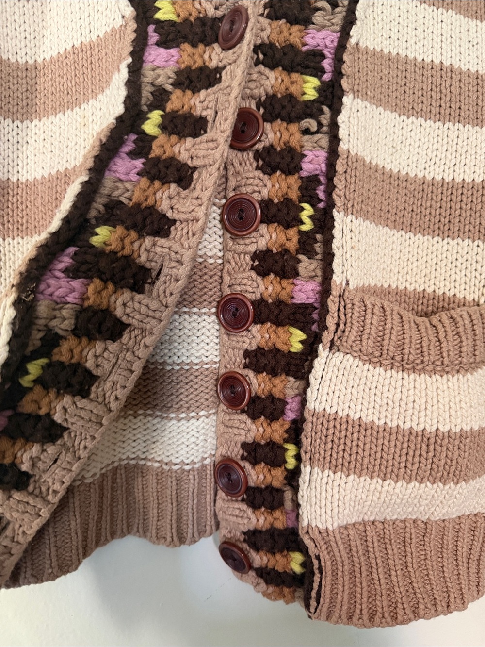 Anthropologie Sparrow Hopi Basket Striped Cardigan Sweater - Picture 3 of 6
